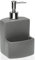 TIENDA EURASIA - Dispensador Jabon, Dispensado Jabon Baño, Dispensador Jabon Cocina, Dispensador de Jabon con Hueco para Estropajo o Cepillo de Uñas, Dispensador de Jabon de 10 x 10 x 19 cm (Gris)