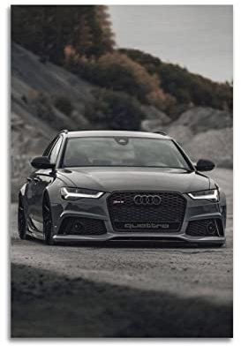 HALOUB Sportauto-Poster für Audi RS6 Supercar JDM Auto Dekorative Malerei Leinwand Wand & Kunstbild Druck Familie Schlafzimmer Dekor 40 x 60 cm
