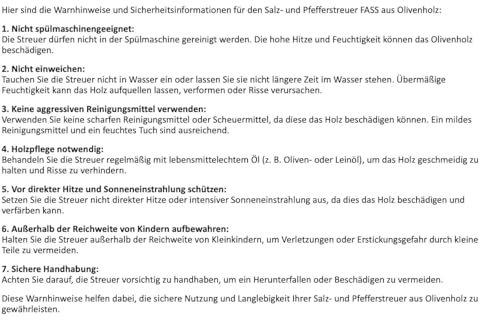 D.O.M. Salzstreuer und Pfefferstreuer FASS aus Olivenholz - einzeln oder als Set (Salzstreuer)