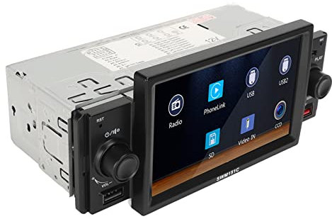 Dpofirs Tragbarer Auto-MP5-Player, 5-Zoll-Single-DIN-MP5-Player mit 12-LED-Rückfahrkamera, Digitalanzeige, Bluetooth-Multimedia-Unterstützung, Verbindung