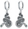 VONALA Schlangen-Ohrringe Sterlingsilber schwarze Schlangen-Huggie-Creolen Gothic-Schlangen-Ohrringe Schlangen-Schmuck für Damen Herren Teenager Mädchen