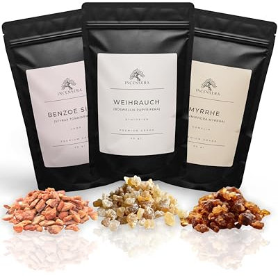Weihrauch Set, Myrrhe, Benzoe Siam Weihrauch Zum Räuchern, Räucherset, Rauhnächte, Räucher, Räucherwerk, Räuchern, Räucherset Hausreinigung