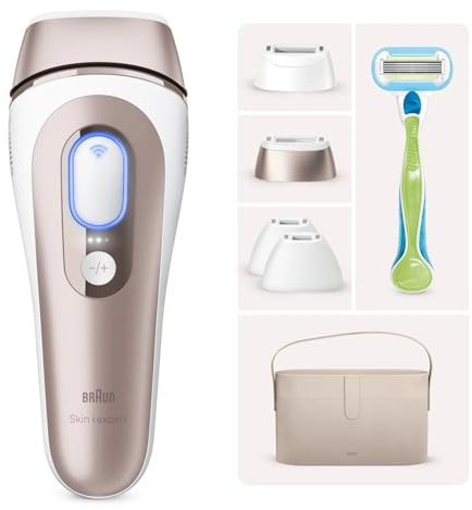 Braun Skin I·Expert Epilatore Luce Pulsata Smart, Depilatore Corpo Donna, Alternativa Laser Peli Donna, Include Pochette, Rasoio Venus, Luce Pulsata Braun, 4 Testine Viso E Corpo, PL7387