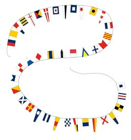 Stormflag 40 Fuß Lange maritim thematische für Zuhause/Boot/Schiff/Fahrzeug-Einzelne Flaggen von 14x18cm or 10x30cm-Gesamtlänge 12.5m