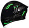 Woljay Full Face Flip Up Motorcycle Modular Helmet Integrated Motorbike Dual Visor for Adults Men Women Moped Street Racing DOT Approved (L,Count Black Green - Smoke Visor)