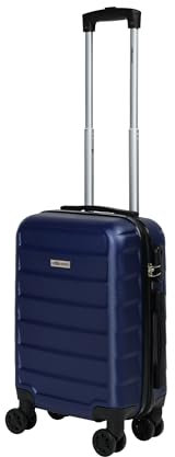 Leonardo® Valise Cabine Venice | Valise Rigide 18 Pouces à Double Roues | Trolley 30 litres avec Serrure | Matériau ABS Léger | Valise de Voyage pour 30kg de Bagages | Bleu Foncé