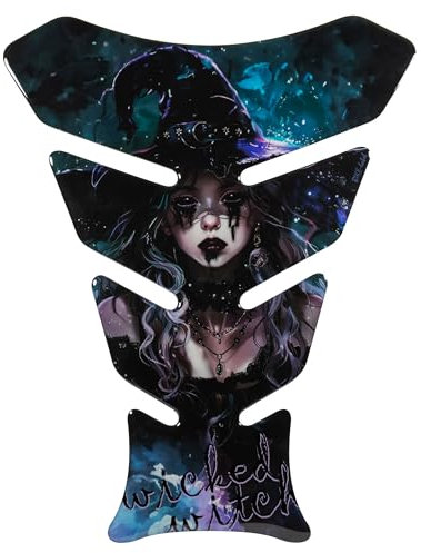 Tankpad Aufkleber Motorrad Witch Hexe kompatibel für Honda X509850VA