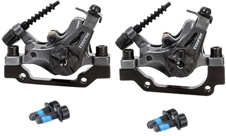 JISADER 1 Paio Set Freno a Disco per Bicicletta, Kit Universale con Pinza a Doppio pistone, in Alluminio, Adatto per, e-Bike e Bici da Strada, Colore Nero