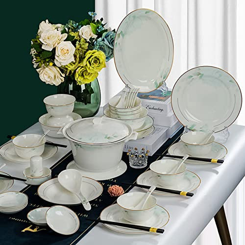 Service de table en porcelaine anglaise - Style européen - Vaisselle en céramique pour personnes - Service cadeau pour la maison
