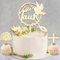 DazzJoy 5 Stk Holz Cake Topper Taufe Personalisiert, Tortendeko für Junge und Mädchen, Taufetortenaufleger, Zur Taufe Deko, Tauftorte