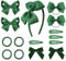 DRESHOW Girls School Hair Accessories Kit Green Bow Hair Clips Headband Ribbon Bow Hair Barrettes Ponytail Holder for Little Girl Toddlers Teens Birthday Present