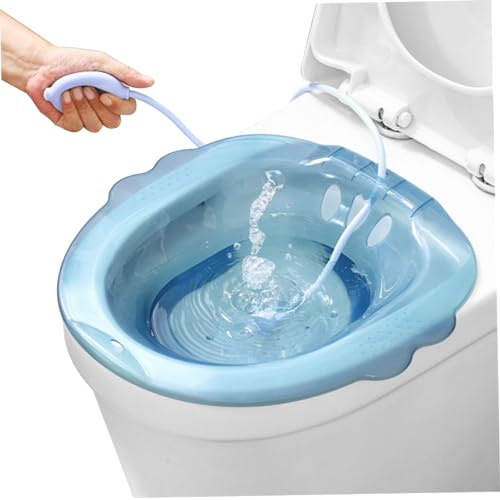 Bidet Einsatz für Toilette, sitzbad für toilette, Toilette tragbarer Bidet mit Flusher Anti-Overblow Large-Kapazität Bidetet für Hämorrhoiden nach der Geburt private Pflege blau