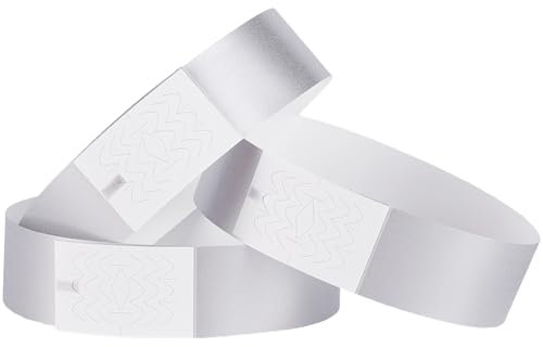 SOFPLATE 300 Stück Paper Wristbands Festival Armbänder Partybänder Eintrittsbänder Silbernes Event Armband wasserdichte Leichte Event Identifikationsarmbänder Für Vergnügungsparks Clubs Konzerte