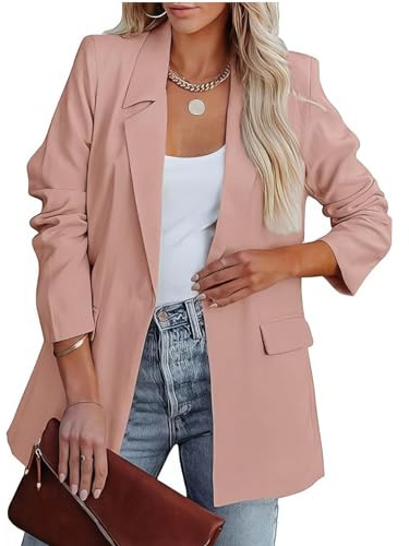 MGizo DtiSpectrum Blazer da Donna - Giacca Ampia Monopetto Aperta sul Davanti per Riunioni di Lavoro, Maniche Lunghe, Colletto con Revers, Giacche da Ufficio