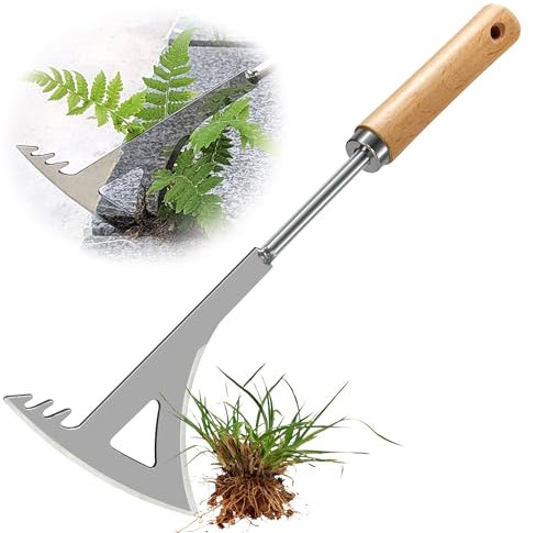 Patio Weed Remover Tool Crack Weeder Stainless Steel Hand Weeding Tools for Garden Weed Moss Root Lawn Edger Tool Pavement Paving Brick Clean Tools Weed Puller Tool for Narrow Gaps and Brick Joints