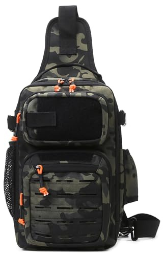 VINBAGGE Militär Brusttasche Taktisch Sling Rucksack Molle Schultertasche Umhängetasche Wasserdicht Outdoor Crossbody Daypack für Angeln Radfahren