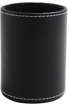 SEWACC orte-Stylo Rond En Cuir Pu Organisateur De Bureau Conteneur De Crayon Polyvalent Pour Maison Et Bureau 3.15 X 3.15 X 4.25 Pouces
