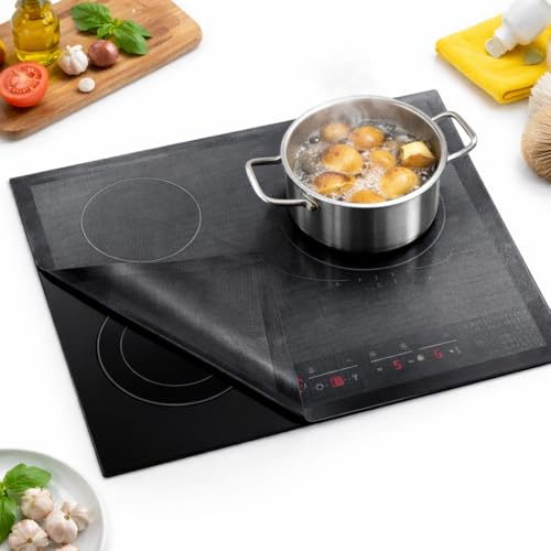Cubre Vitrocerámica | Protector para Placa de Inducción y Vitrocerámica | Alfombrilla protectora placa induccion 60x52 cm – Cubre vitrocerámica de silicona semitransparente, resistente al calor