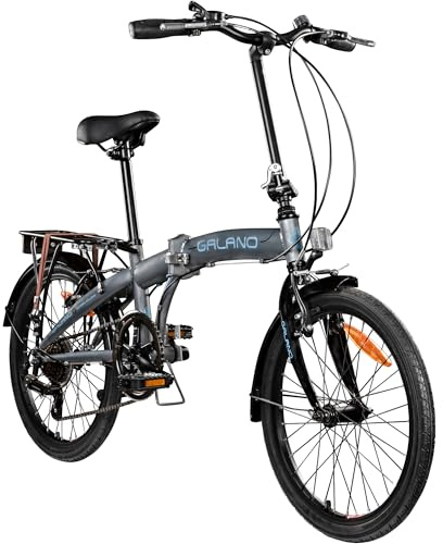 Galano Metropolis Klapprad Erwachsene 155-180 cm 6 Gänge Fahrrad V-Brakes Gepäckträger Klappfahrrad City Bike