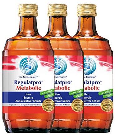 Dr. Niedermaier Regulatpro® Metabolic I für mehr Energie und Leistungssteigerung im Sport** I Anti-Oxidativer Schutz I enthält Magnesium, Mangan, Vitamin B I 3x 350ml (3er Pack)