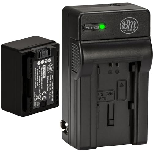 BM Premium BP-718 Battery and Charger for Canon Vixia HFR80 HFR82 HFR800 HFM50 HFM52 HFM500 HFR30 HFR32 HFR300 HFR40 HFR42 HFR400 HFR50 HFR52 HFR500 HFR60 HFR62 HFR600 HFR70 HFR72 HFR700