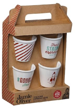 Jamie Oliver Espressotassen, Kaffeebecher, 4 Stück
