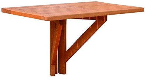 Hängetisch Stanford Balkontisch Klapptisch Eukalyptus 60x40cm Balkon Gartentisch Gartenmöbel Holz