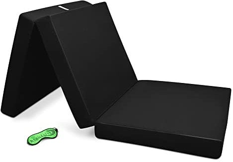Beautissu Klappmatratze Gästebett klappbar 80x195 cm Faltmatratze Gästematratze faltbar Reisematratze Klappbett Gäste Matratze – Campix Camping Matratze Tragegriff Bodenmatratze waschbar Schwarz