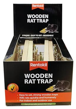 Rentokil Wooden Rat Trap, Wood, 17.5x8x1 cm