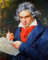 Kunstdruck/Poster: Joseph Karl Stieler Bildnis Ludwig Van Beethoven beim Komponieren der Missa Solemnis Bonn - hochwertiger Druck, Bild, Kunstposter, 40x50 cm