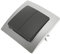 BeMatik - Interruptor Doble empotrable con Marco 80x80mm Serie Lille de Color Plata y Gris