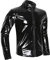 TiaoBug Herren Langarmshirt schwarz Wetlook Kunstleder Jacke Hemd T-Shirt Slim Fit Männer Glanz Tops mit Stehkragen und Reißverschluss Party Clubwear M-XXL Schwarz 1 L