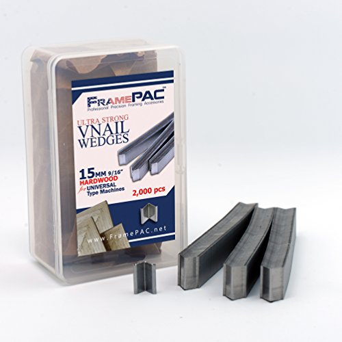 V Nails for Hardwood Picture Frames - 15mm (9/16 Inch) - [2000 V-Nail Pack, Stacked] - Universal (UNI) - Ultra Strong Vnail Wedges for Picture Framing - Joining Picture Frame Corners