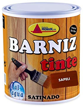Promade - Barniz Tinte Satinado al Agua – Barniza, Decora y Protege Maderas de Interior -750 ml (Sapeli)