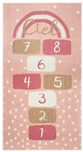 Atmosphera - Tapis Enfant Marelle - Rose 80x150 cm