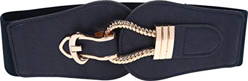 BlackButterfly Vintage Elastico Corda Gancio Cintura (Blu mezzanotte, S)