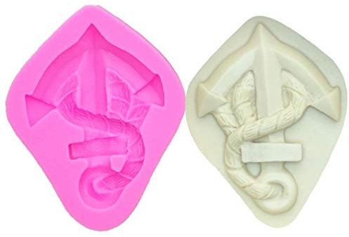Casecover Anchor Rudder Forme Silicone Fondant Moule De Petit Gâteau De Décoration Outil Pirate Crochet Bateau Ancre Gâteau Moule 1pc