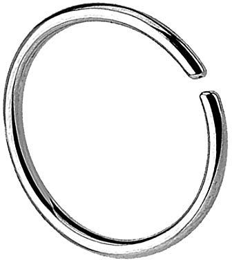 Taffstyle Piercing Continuous Ring Fake Klemmring Dünn Septum Tragus Helix Nase Lippe Ohr Nasenring Ohrpiercing Hoop Clip On Silber 0,8mm x11mm