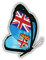 10cm! Klebe-Folie Wetterfest Made-IN-Germany Fiji Flag Flagge Fahne Wappen Butterfly Schmetterling G2447 UV&Waschanlagenfest Auto-Aufkleber Sticker Decal