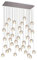KJLARS Pendelleuchte LED Moderne Glas Kristall Hängeleuchte Höheverstellbar Lüster Dekoratives Kronleuchter für Villa Treppe Wohzimmer Esszimmer Schlafzimmer Pendellampe (36 Bälle Rectangle)
