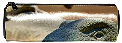 Dino Muster Leder Barrel Stifteetui Münzbörse Tasche Kosmetik Make-up Tasche für Studenten Schreibwaren Schule Arbeit Büro Aufbewahrung
