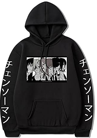 Chainsaw Man Hoodie Long Sleeve with Hooded Denji Power Hoodie Chainsaw Man Makima AKI Sweatshirt Casual Harajuku Pullover Anime Friends Hoodie for Fans