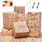 yeestone Geburtstags-Geschenkpapier, 6 Stück, Geschenkpapier, recycelbares Geschenkpapier mit doppelseitigem Klebeband und 10 m Strohseil, braunes Geschenkpapier für Männer, Mädchen, Kinder, 70 x 50