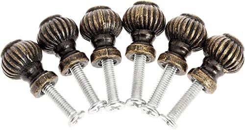 Mgoodoo 6 Stück Vintage Messing Runde Kürbis Schmuck Box Knöpfe Schrank Pull Griff