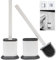 SALAROT Toilet Brush. 2 Pack Hygienic, Soft, Flexible Bristles and Quick Drying Silicone Toilet Brush with Holder. Wall Mounted Or Flat Use Loo Brush. White Elegant Design For Bathroom Cleaning Brush