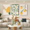 EXQULEG 3er Premium Poster Small Fresh Gelb und Grün Blümen Pflanzen Poster Set, Moderne Nature Grünpflanzen Bilder, Ohne Rahmen Wandbilder, Boho DekoWanddeko für Wohnzimmer Schlafzimmer (50x70cm)
