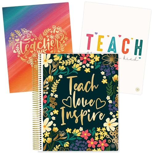 bloom daily planners Undatierter Lehrerplaner und Kalender für das akademische Jahr – 7 Perioden Unterrichtsplan Organizer Buch mit mattiertem Einband (22,9 x 27,9 cm) (austauschbarer Einband) –