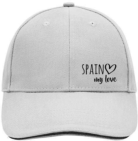Huuraa Cappy Mütze Spain My Love Unisex Kappe Größe Dark Grey/White für alle Fans von Spanien Geschenk Idee für Freunde und Familie