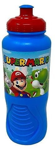 CARTOON Gourde bébé Super Mario, bouteille en plastique réutilisable, sans BPA, capacité 430 ml