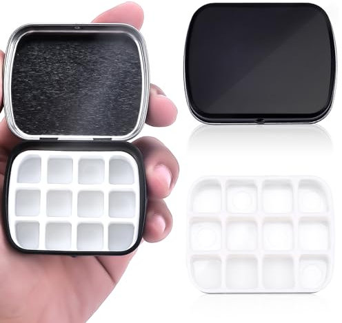 Ouligay 1 Pcs Empty Paint Tins Mini Watercolour Palette Multifunctional Travel Paint Palette Box for Gouache Acrylic Watercolor Oil Paint